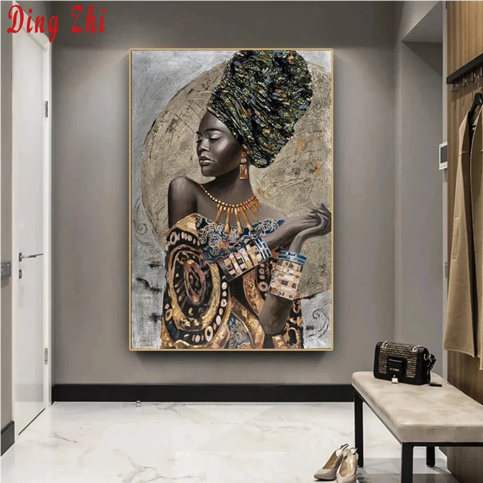

Африканская черная женщина граффити художественные плакаты алмазная живопись своими руками 5D Вышивка крестиком Настенный декор Алмазная ...