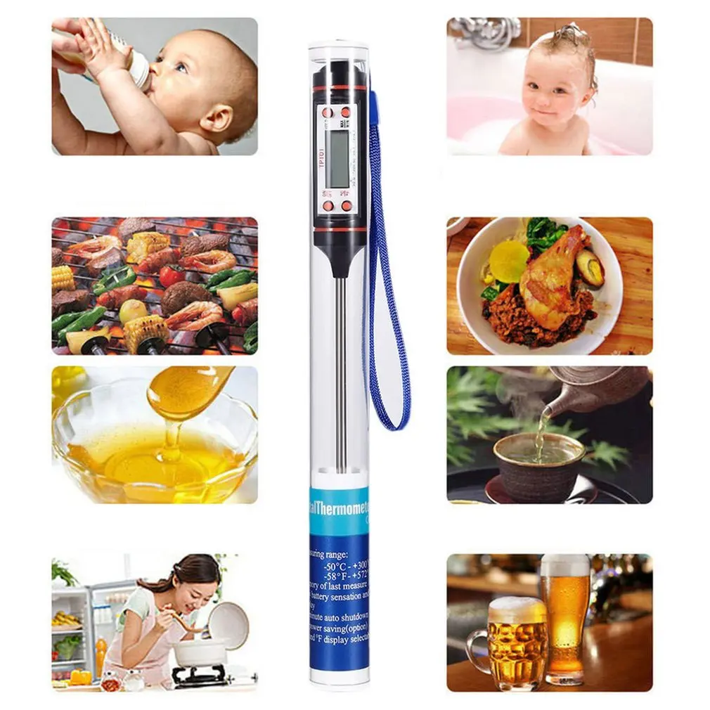 

Household Digital Cooking Food Probe Meat Kitchen Cooking BBQ Selectable Sensor Thermometer Food Measuring Equippment