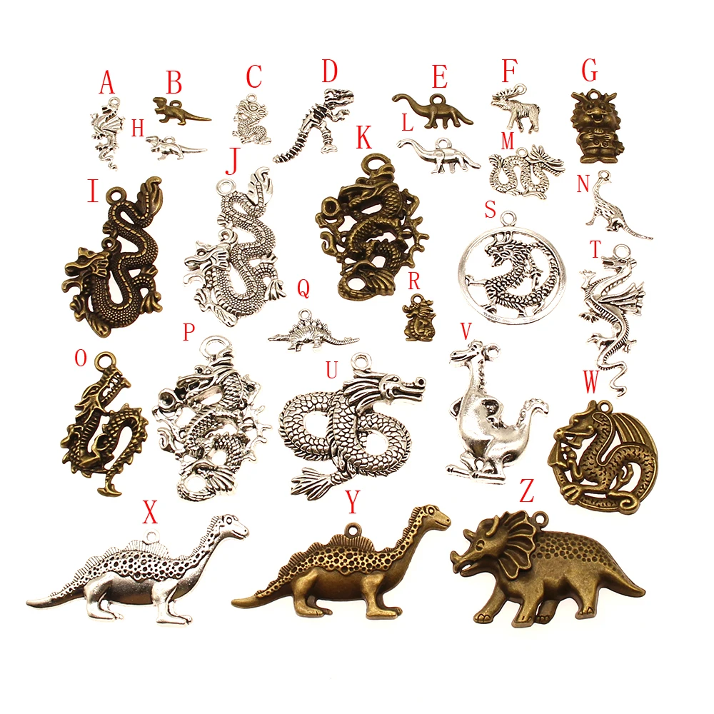 

10pcs Medieval Dragon Charms Pendants For Bracelets Jewelry Findings Components