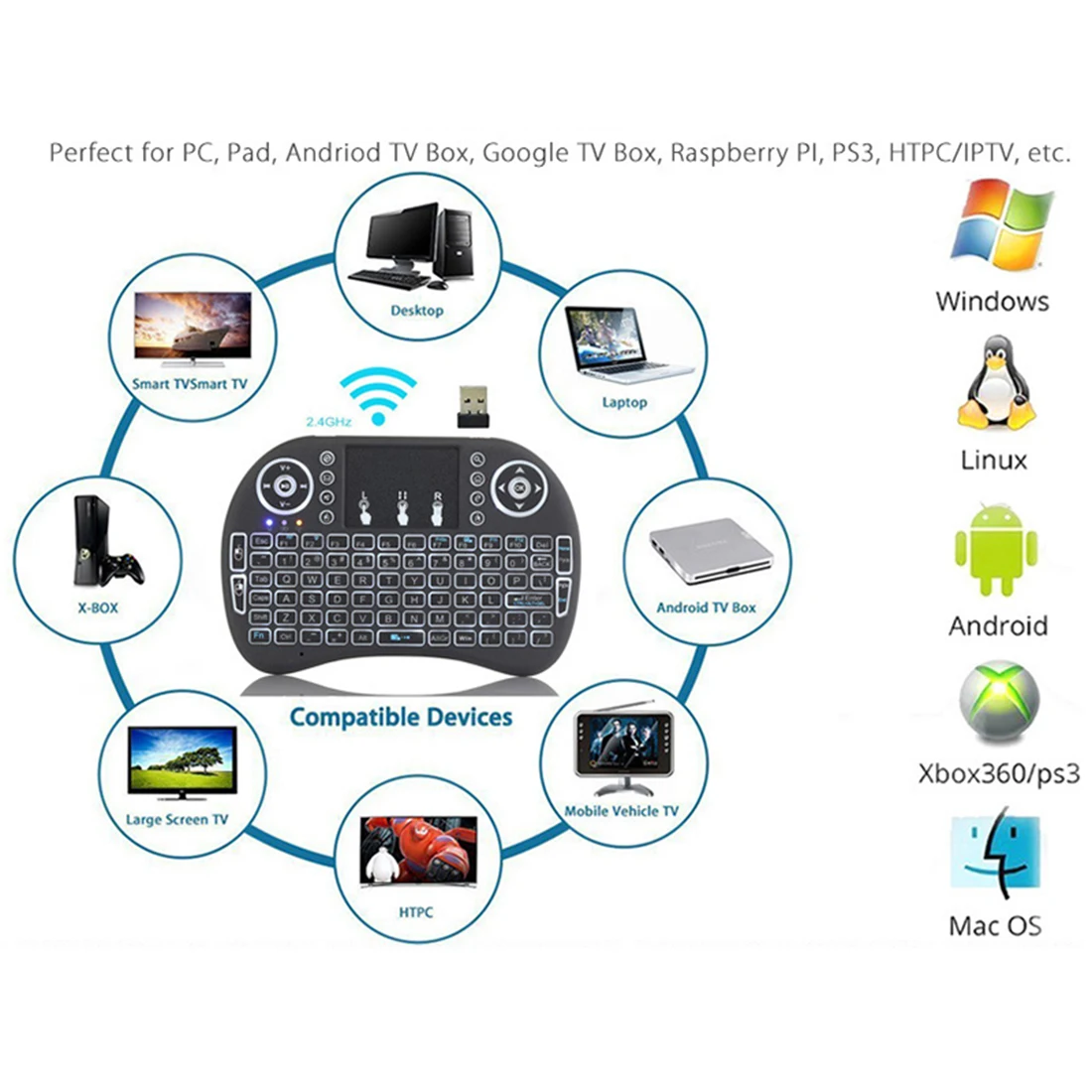 Беспроводная клавиатура i8 русская и английская версия 2 4 ГГц с ручной работой