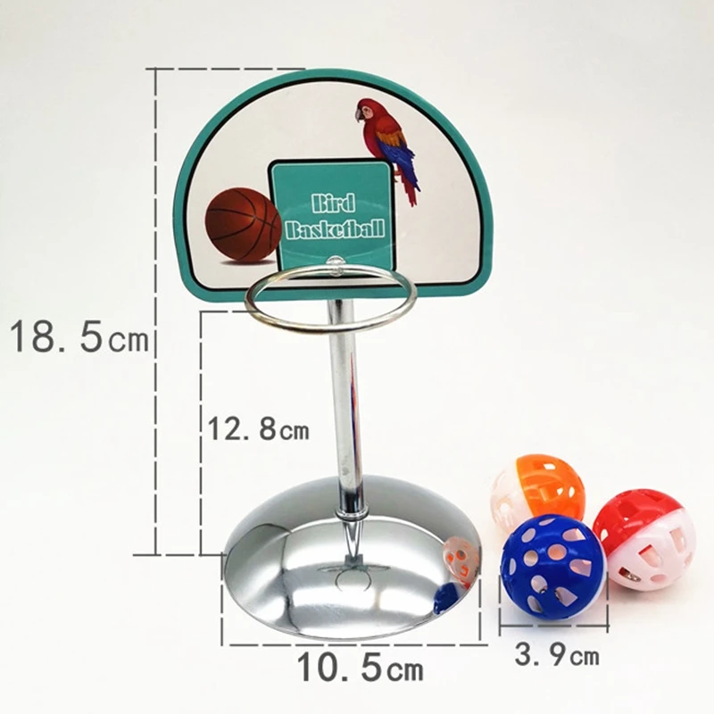 

Pet Parrot Basketball Hoop Props Parakeet Bells Balls Puzzle Game Chew Play Toys Supplies