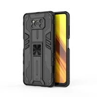 magnetic kickstand armor shockproof case for xiaomi poco x3 nfc x3 pro lens protection soft tpu bumper hard pc back cover fundas