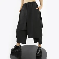 ladies wide leg pants spring and autumn new personal splicing design yamamoto wind dark performance casual loose nine pants