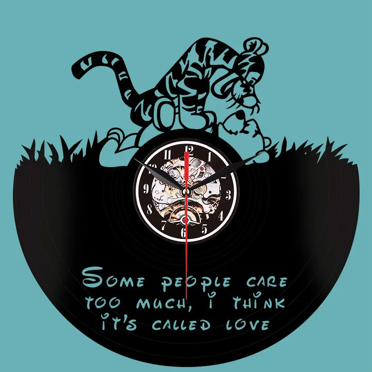 Креативные настенные часы с виниловой пластиной мультяшный медведь Пух ретро