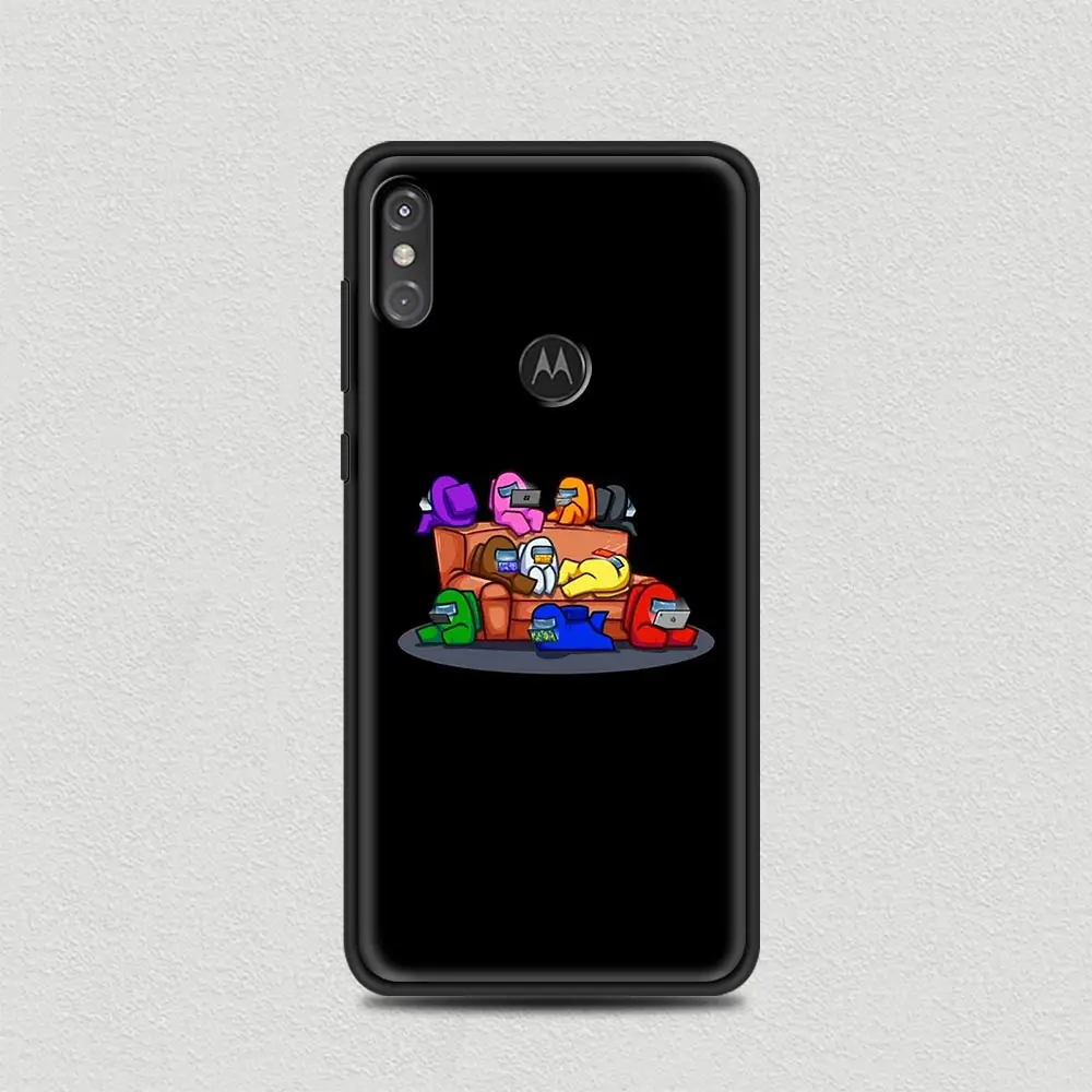 

Phone Case For Motorola Fusion G8 Power Lite One Hyper G9 G E7 Play Edge Plus E6s Black Shell Cover Among Us