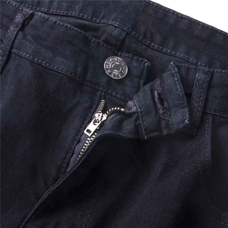 Мужские зимние рваные джинсовые брюки повседневные облегающие Стрейчевые