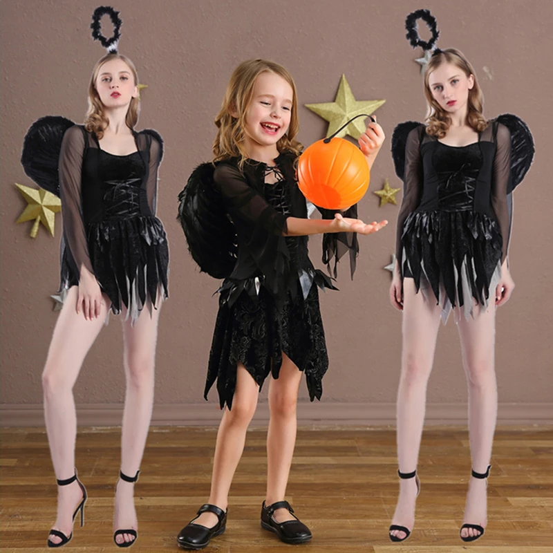 Семейная Одежда для Хэллоуина подойдет вечевечерние черный готический вампир