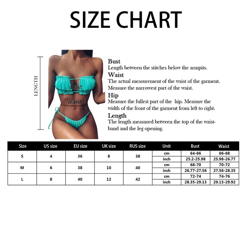 

Sexy Solid Bikini Women Pleated Bandeau Swimsuit Female Low Waist Swimwear Women Beach Thong Bikini Set Bathing Suit Swim 2021
