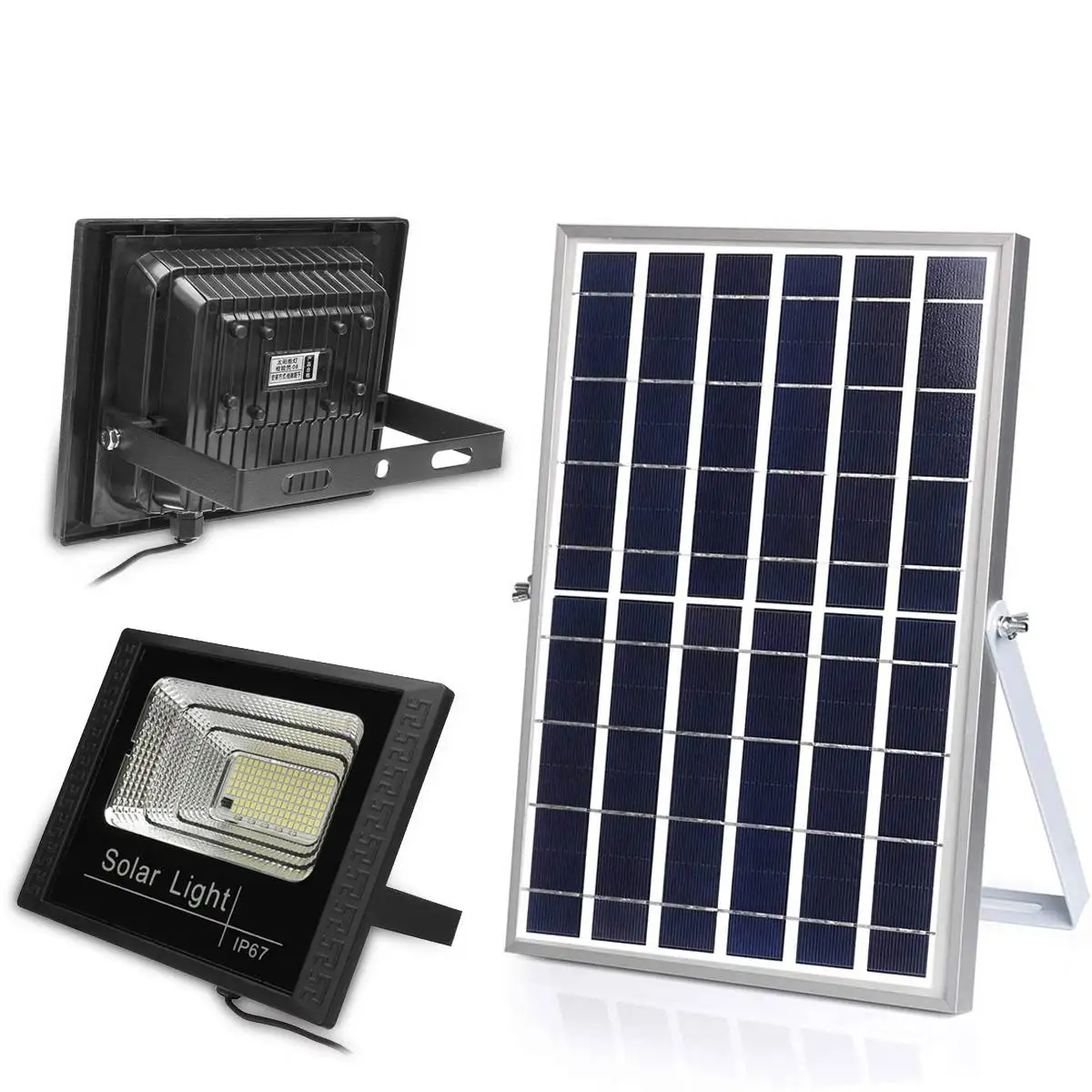 

2pcs 230 LEDs Solar Flood Light Remote Control Spotlight IP67 Waterproof Street Light Indoor Outdoor Garden Lamp Remote Control