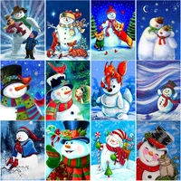 new 5d diy diamond painting snowman diamond embroidery christmas cross stitch full square round drill crafts home decor art gift