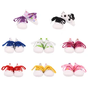 Кукольная обувь 7,5 см, разноцветная кружевная парусиновая обувь для кукол 18 дюймов, 43 см, аксессуары для кукол новорожденных, игрушки для девочек, праздничные подарки