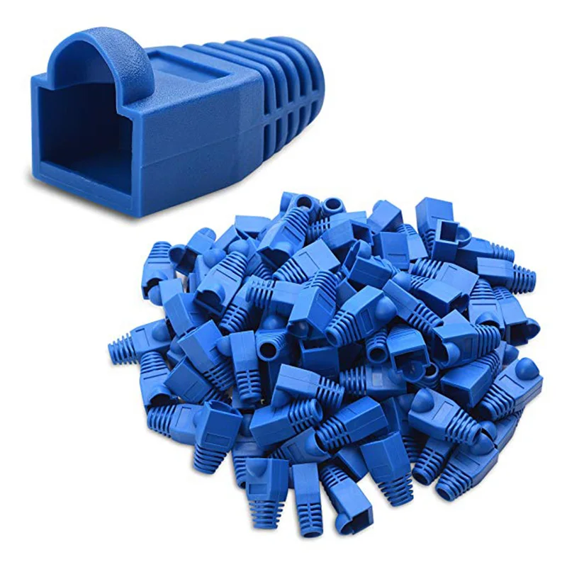 

100pcs Colorful Cat6 Cat5 Ethernet Network Cable RJ45 Connector Caps Strain Relief Boot