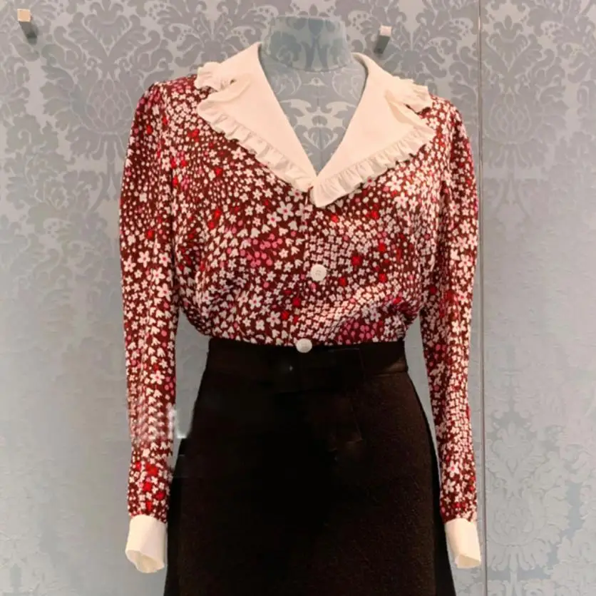 Сезон весна-лето Новинка Женские пальто с длинными рукавами и цветочным узором