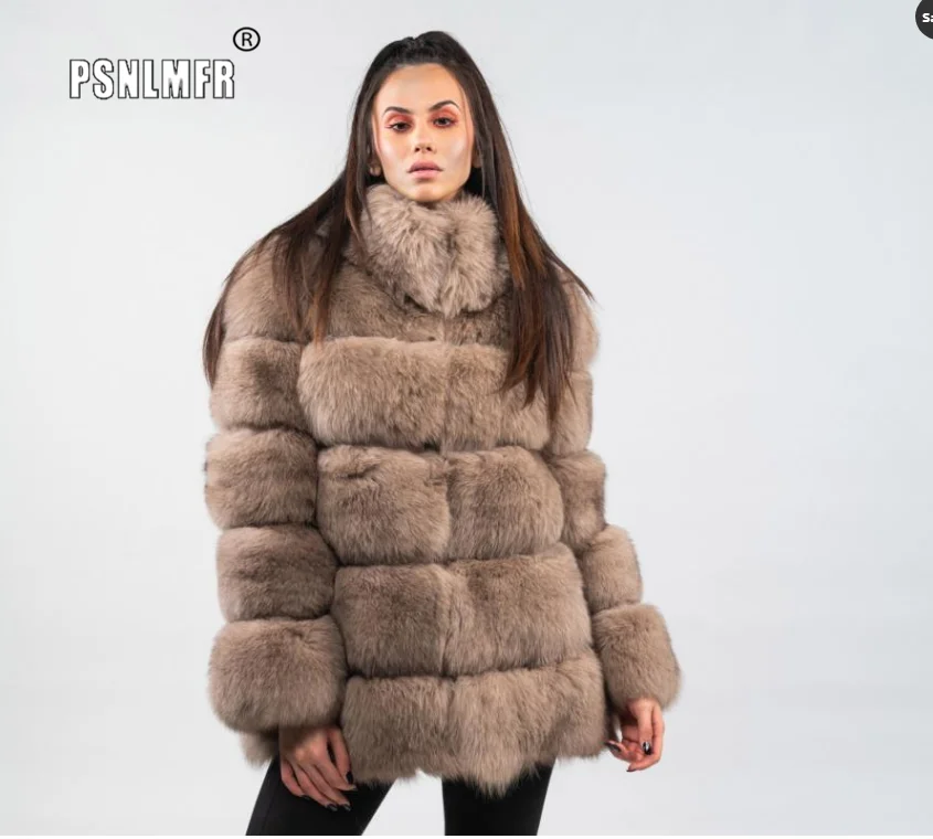 Лидер продаж бесплатная доставка утепленное пальто из 100% натурального Лисьего