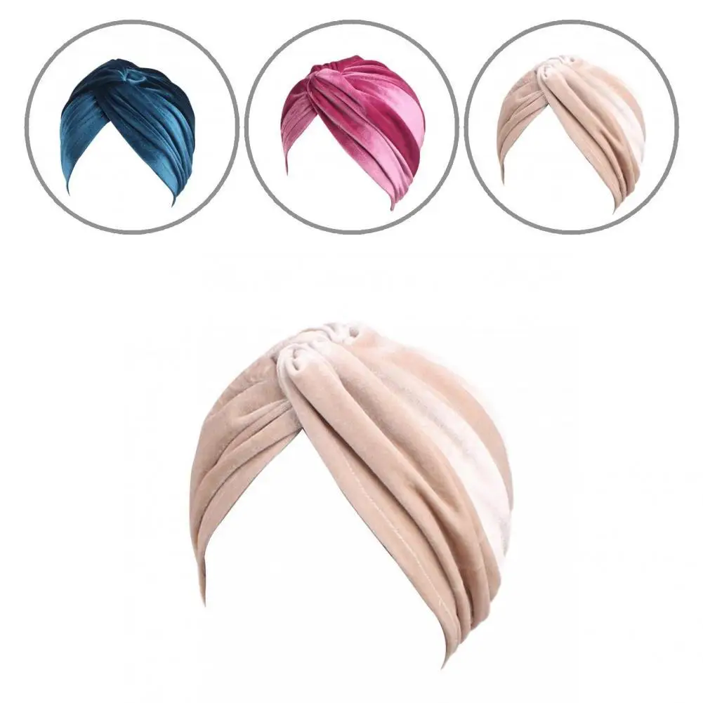 

Шапочка-бини, аксессуар тонкой работы, удобный эластичный индийский тюрбан без козырьков, шапка-тюрбан для вечерние