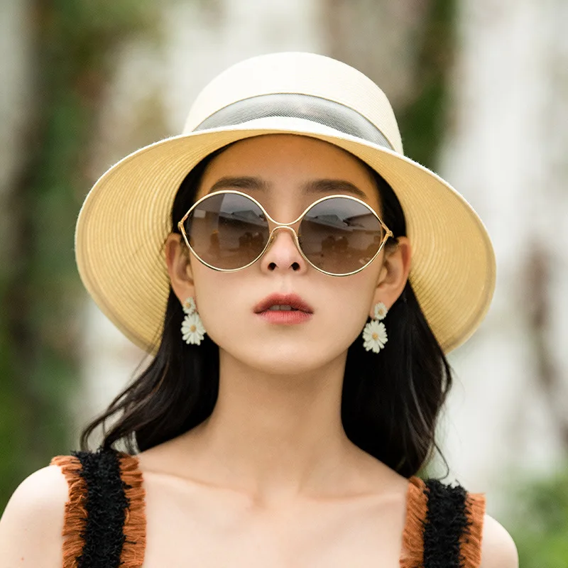 Шляпа USPOP женская Соломенная сетчатая пляжная Панама с вырезами повседневная