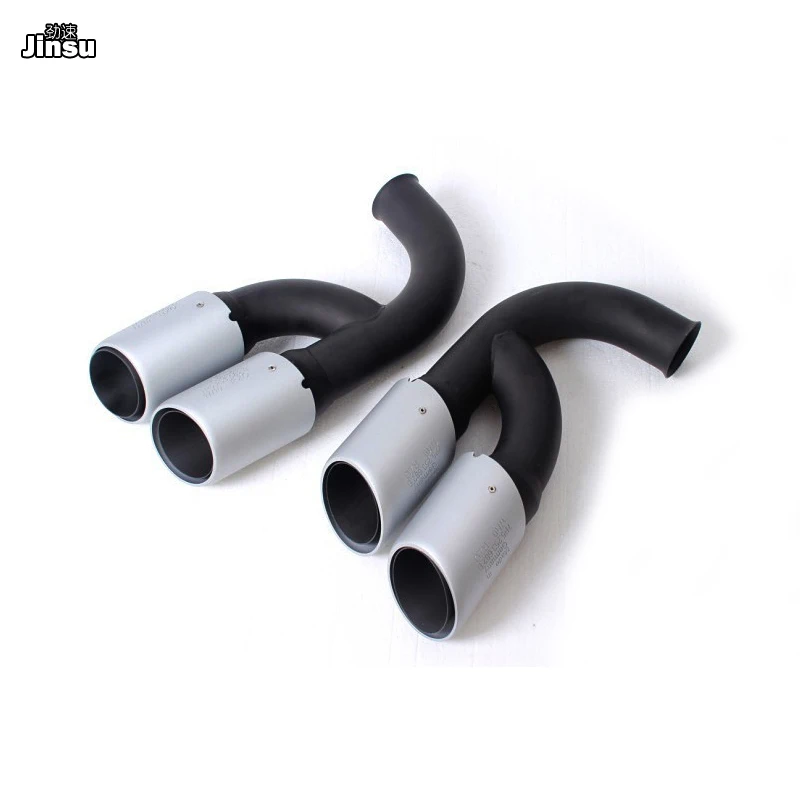 Матовые Серебристые наконечники выхлопной трубы глушителя для Porsche Cayenne 958 1 V6 V8 2011