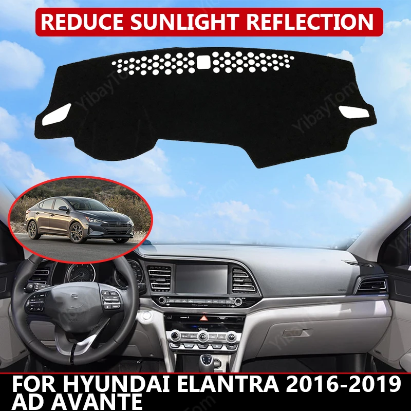 

for Hyundai Elantra 2016-2019 AD Car Dashboard Cover Mat Auto Sun Shade Cushion Pad Interior Protector Carpet Trim Accessories