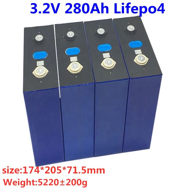 

Батарея Lifepo4, 4 шт., 3C, высокая разгрузка, высокая емкость, 3,2 в, 280 а/ч, для мотосмотка, электромобиля, электромобиля, блок питания, для электромо...