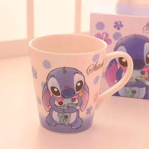 stitch with box Ститч Scrump маленькая Русалочка Ариэль чип N' ALE Chipmunk чужеродный фарфор керамическая кружка кофейная кружка чашка подарок на день рождения с коробкой - Цвет: stitch with box