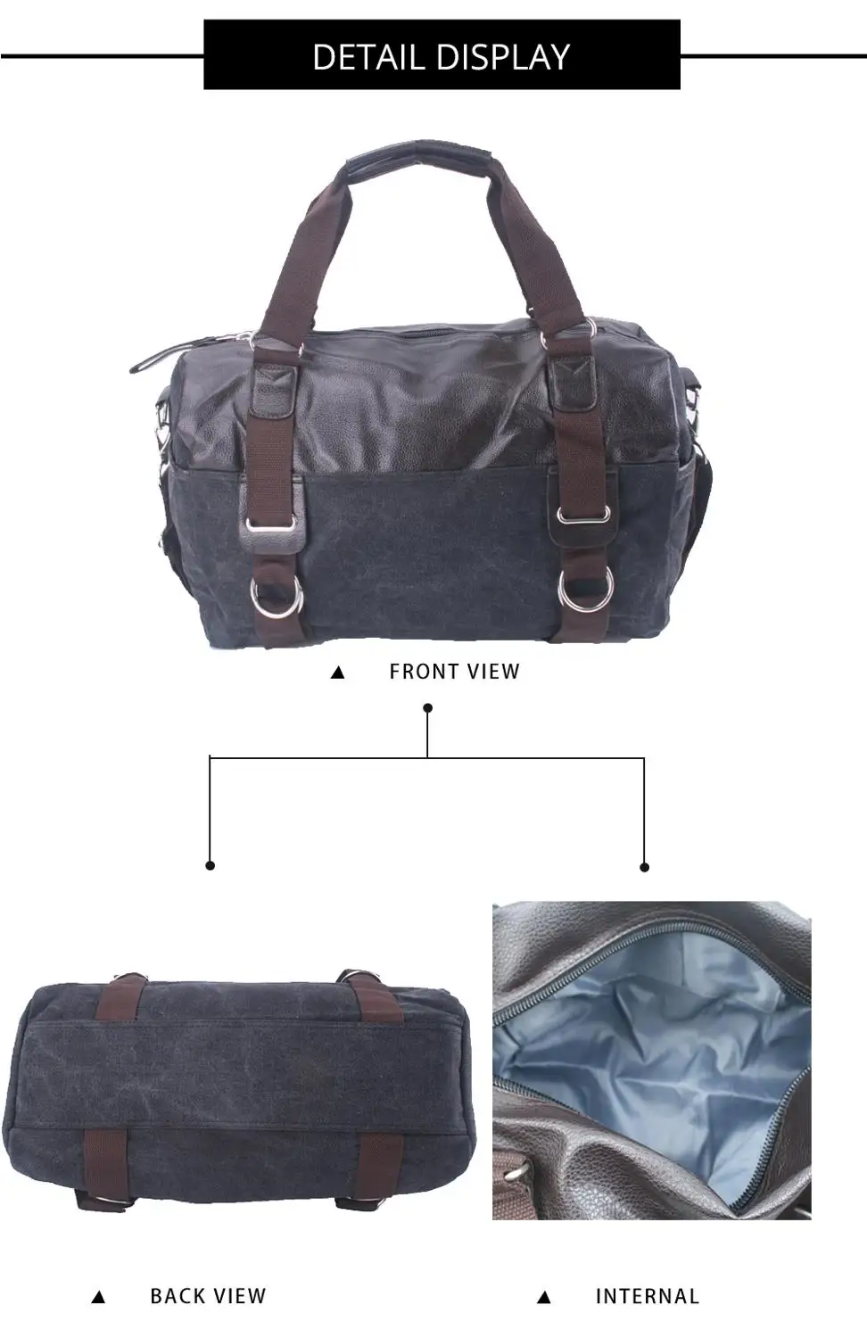 Вместительная дорожная сумка для мужчин винтажная холщовая Сумочка на плечо в