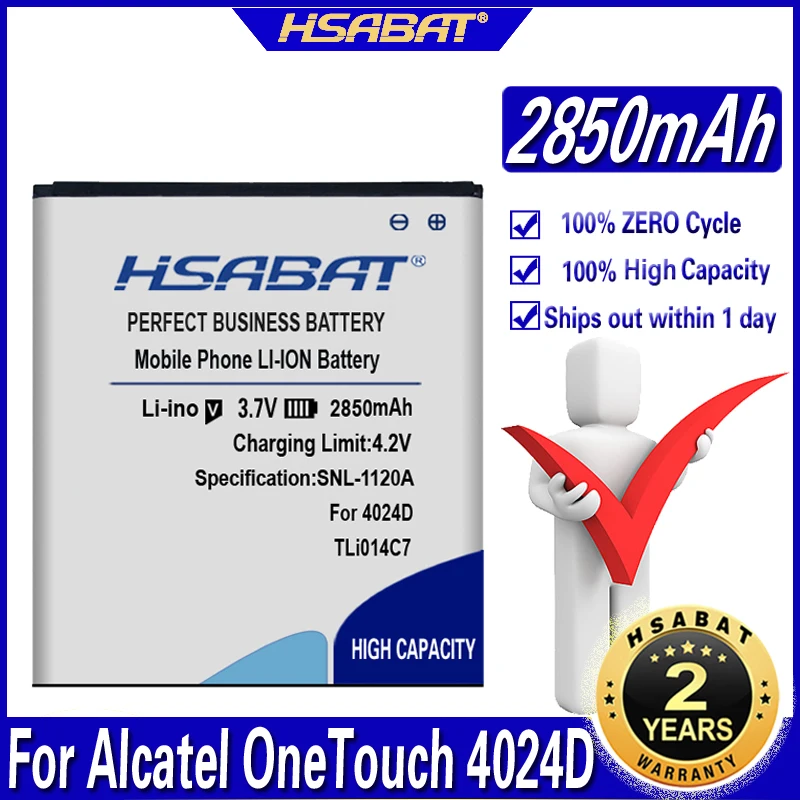 Аккумулятор HSABAT 2850 мАч TLi014C7 мобильный телефон для Alcatel OneTouch Pixi First 4024D 4 0 inc.|battery for