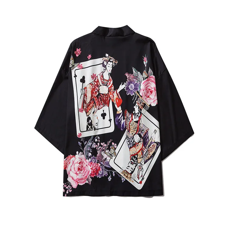 

Yukata мужской женский мужской кардиган кимоно для мужчин традиционное японское кимоно унисекс рубашки для отдыха пальто с принтом Кимоно кос...