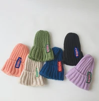children wool hats autumn winter warm caps for boys girls ear protective bonnets paris lable baby cap korean version knitted hat