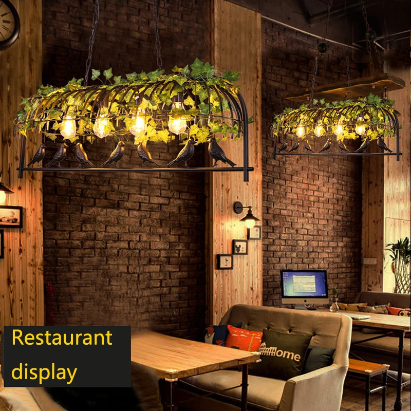 

Vintage Bird Pendant Light Iron American Industrial LOFT Bar Cafe Personality E27 Decor Hanging Aisle Nordic Lamp birdcage MING