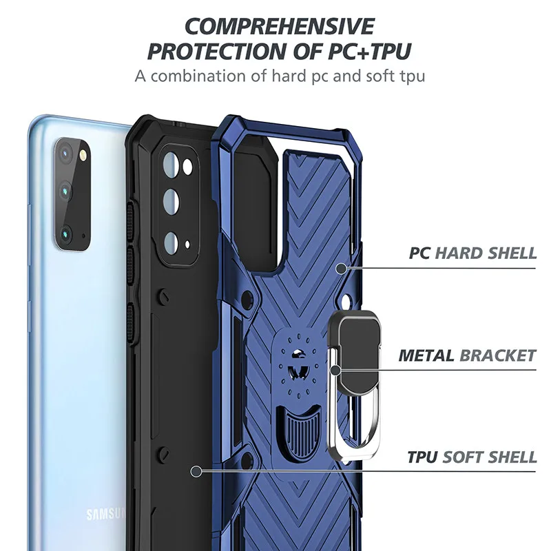 

Shockproof Hybrid Case for Samsung Galaxy S20 FE Car Ring Holder Phone Case for Galaxy S20 Plus S 20 Ultra