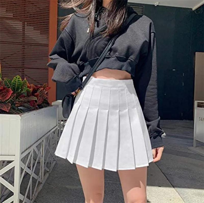 

Юбка женская плиссированная с завышенной талией, школьная мини-юбка для тенниса для девушек, свободная повседневная короткая, 2020