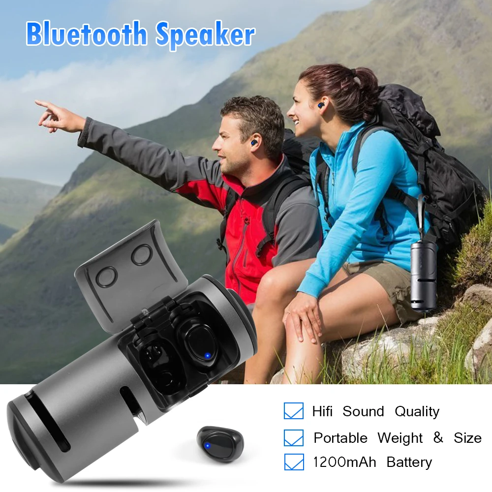 TWS Bluetooth V5.0 беспроводные наушники мини-наушники водонепроницаемые наушники с шумоподавлением с функцией Bluetooth динамика