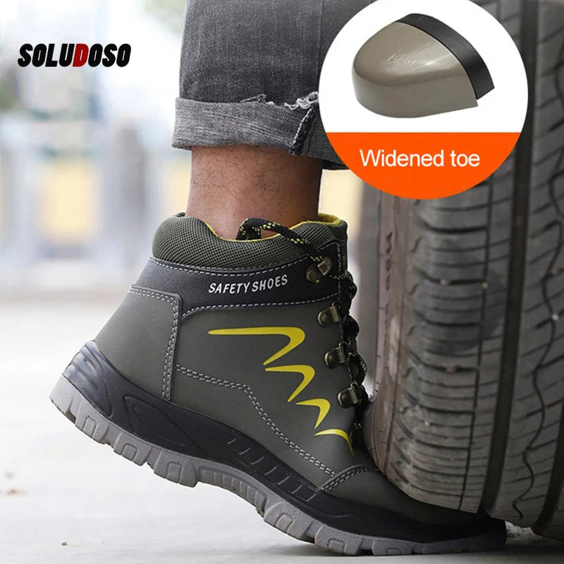 Водонепроницаемая Мужская защитная обувь кожаные рабочие ботинки офицера по