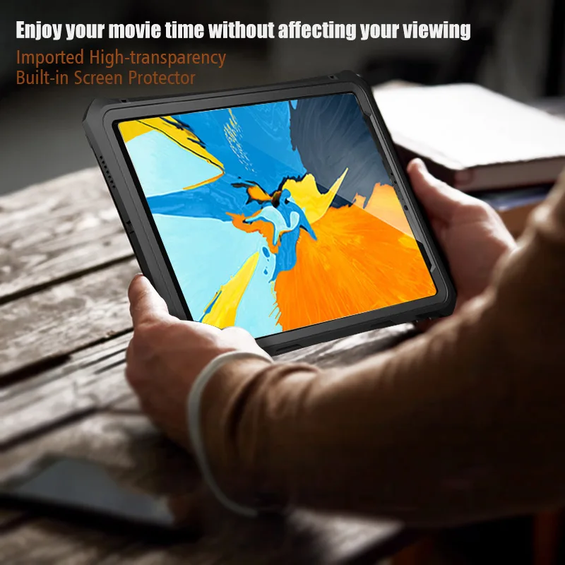 360 полная защита Водонепроницаемый Чехол для iPad Pro 11 противоударный силиконовый чехол для планшета прозрачный чехол с держателем и ремешком