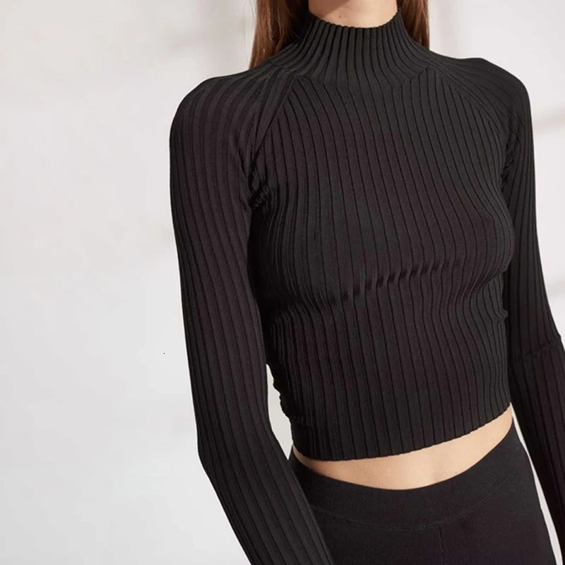 TWOTWINSTYLE White Backless Sexy Party Women's Sweater Turtleneck Long Sleeve Female Pullovers Autumn Clothing Fashion New 2019 | Женская