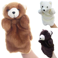 cute plush bear animal hand puppet doll intelligent parent child toy kids gift