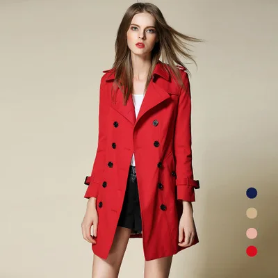 

Top Classic Double-breasted Long Women Trench B6 high quality