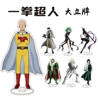 cartoon japan anime one punch man saitama genos cosplay prop accessories acrylic desk stands action figure model toys gifts
