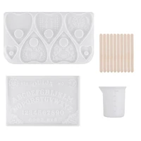 ouija board resin mold diy tools with measuring cup and stirring sticks for ouija board game diy crafts decorations