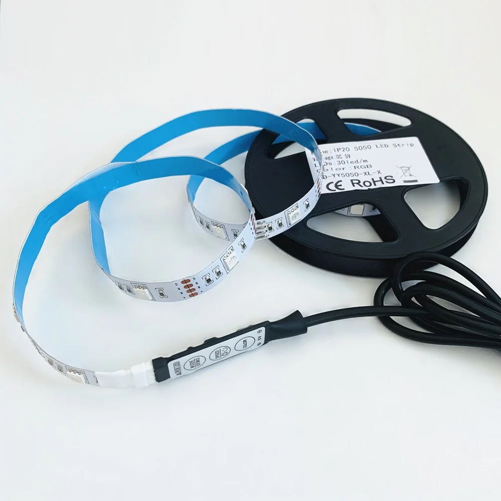 0 5 м 30 светодиодный s/M 5V 3Key USB Мощность 5050 SMD ТВ полосы светильник RGB настольных ПК