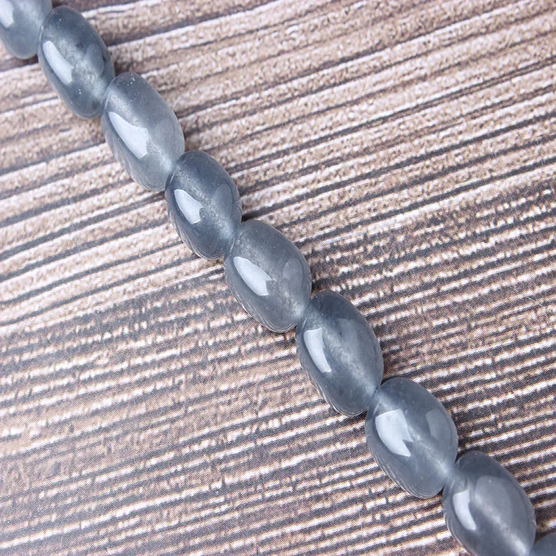 Модные ювелирные изделия Lan Li серый халцедон 8x12 мм бусины россыпью круглые