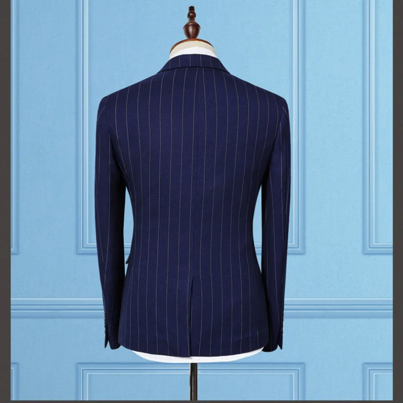 

(Jacket+Pants+vest) high-end custom business suit three-piece men's slim tuxedo men's wedding prom dress Plus size 4XL