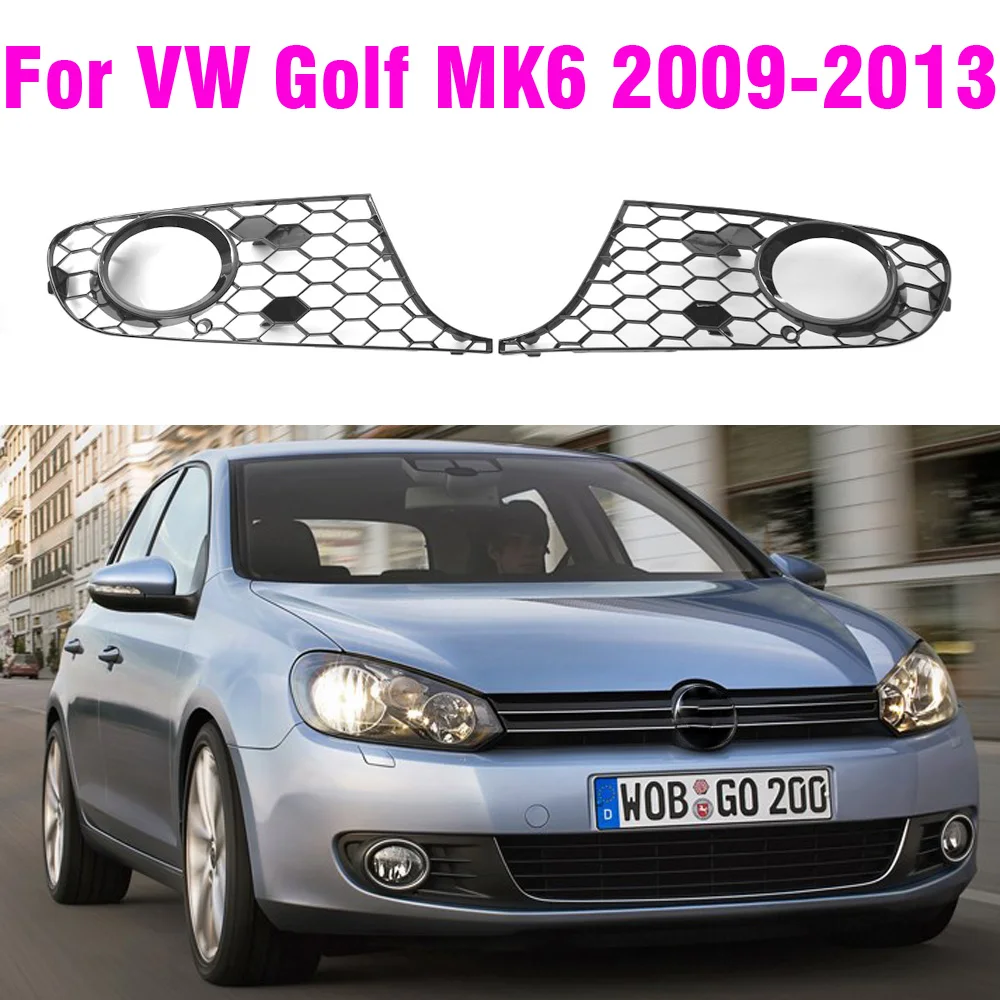 

Front Bumper Fog Lights Cover Fog Lamp Grilles Honeycomb Mesh Style For Golf 6 VI MK6 2009-2013
