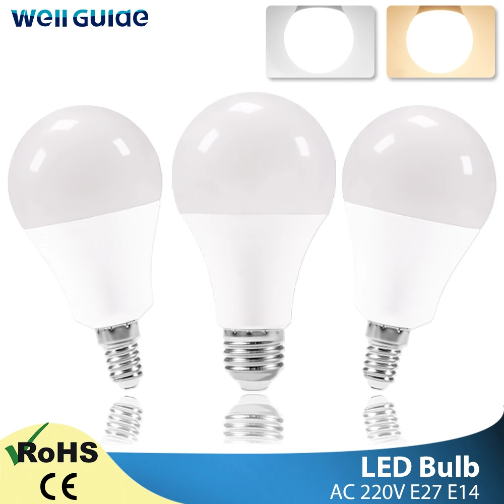LED E27 E14 Bulb Lamps 220V Saving High Brightness Light Bulb 24W 20W 18W 15W 12W 9W 5W LED E14 Warm White Cold WhiteLed Bulb