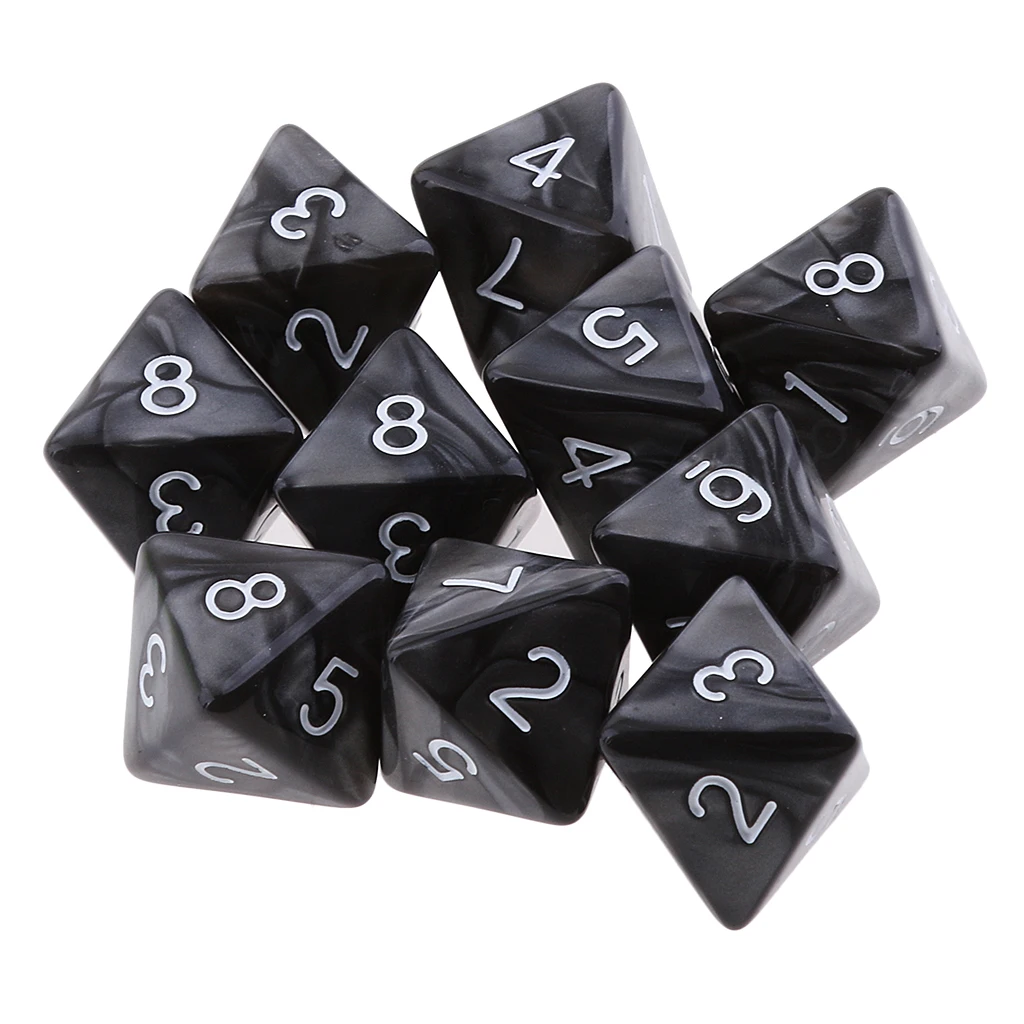 10 шт. 8 двухсторонние кости D8 многогранные для DND вечерние настольные игры набор