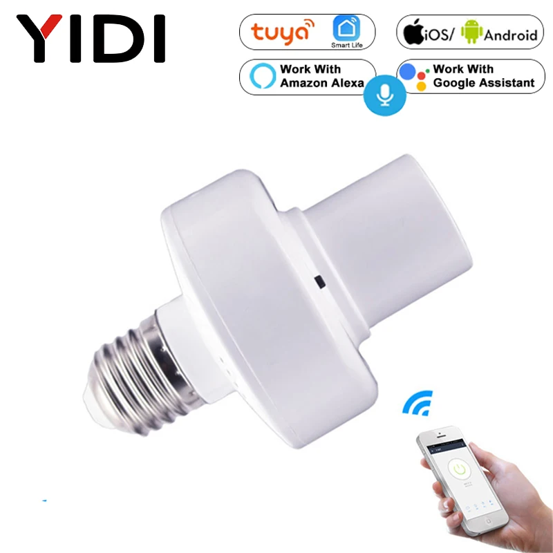 

85-265V WiFi Smart Light Bulb Adapter Lamp Holder Base AC Smart Life/Tuya Wireless Voice Control with Alexa Google Home E27 E26