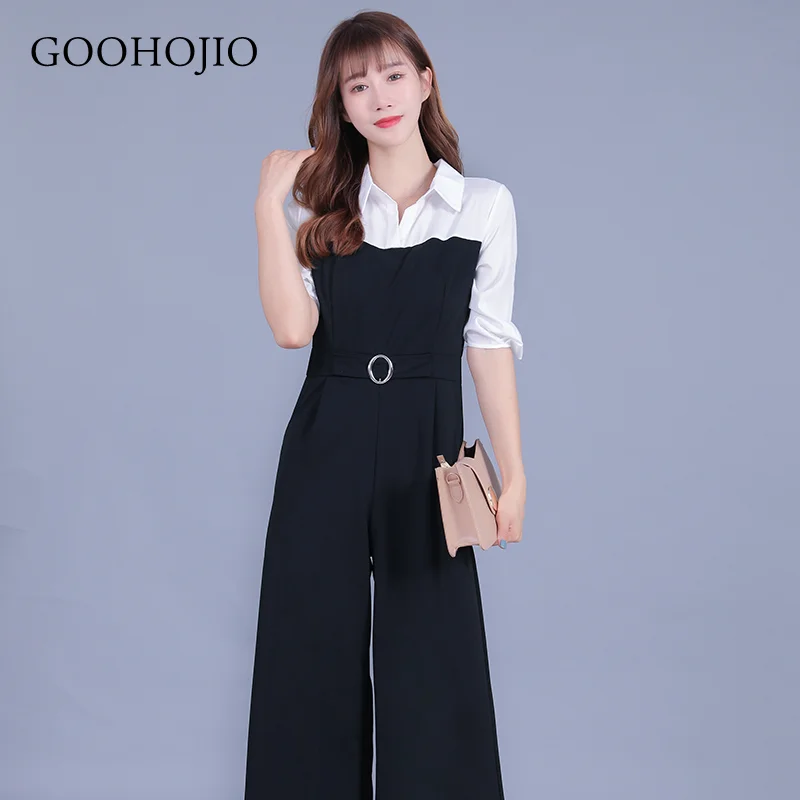 

GOOHOJIO 2021 Spring Autumn New Temperament High Waist Jumpsuit Women Fashion Profession Jumpsuit Ladies Casual Rompers Womens