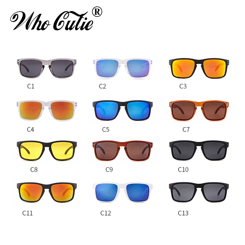 Мужские и женские прямоугольные солнцезащитные очки WHO CUTIE с квадратной оправой