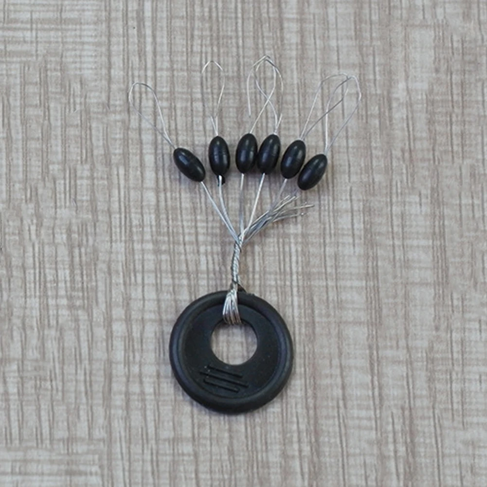 120 шт./компл. черный резиновый Плавающий поплавок для рыбалки в форме бобы на