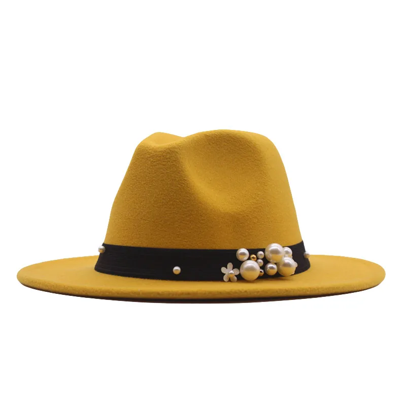 

Модная шерстяная шляпа-федора для мужчин и женщин BING YUAN HAO XUAN для джентльменов элегантная женская зимняя Осенняя джазовая церковная шляпа с ...